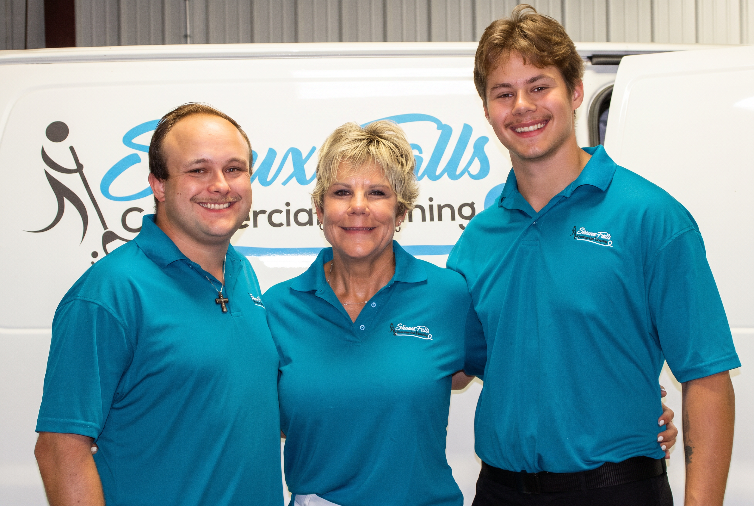 The Sioux Falls Commercial Cleaning team in front of a company van in Sioux Falls, SD